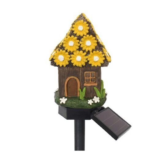 MG-08 solarbetriebene Gartenleuchte, Sonnenblumenhaus, dekorative Gartenleuchte, Außenbeleuchtung, solarbetrieben, LED-Licht