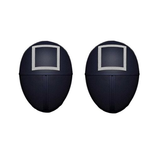 Squid Game Štvorcová maska, Čierna, Balenie 2 ks, Doplnok k cosplay kostýmu