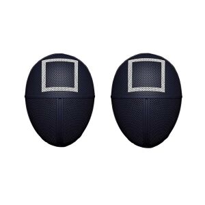 Squid Game Quadratmaske 2er Pack, Schwarz, Cosplay-Kostümzubehör - Kostüme für Erwachsene