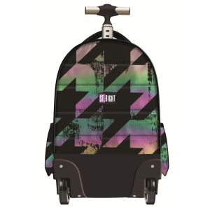 Batoh na kolieskach ST.Right, kolekcia Holo Impression, TB01, čierny s holografickým vzorom, batoh na kolieskach do školy - Školské tašky