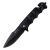 Foxter összecsukható kés, fekete, 23 cm, övcsattal, nyitott