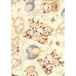 Mintás textil pelenka 1db-os - Őzike,Nyuszi,Maci bézs 125503916 - Textil pelenka