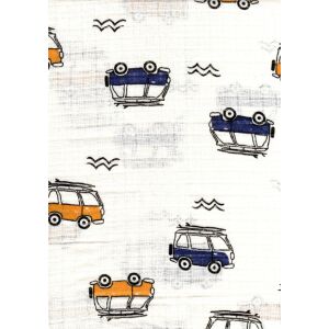 Mintás textil pelenka 1db-os - kék/sárga busz 125503926 - Textil pelenka