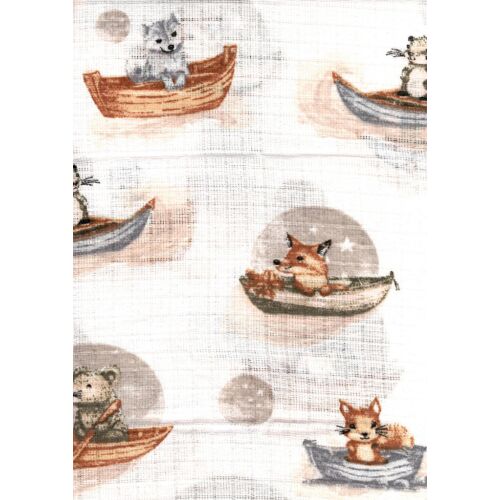 Mintás textil pelenka 1db-os - kis állatok a csónakba 125503930