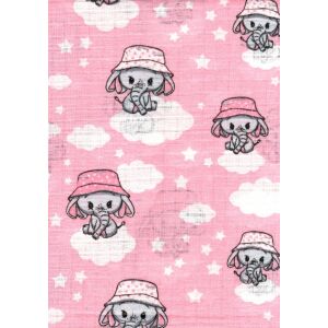 Mintás textil pelenka 1db-os - rózsaszín elefánt 125503932 - Textil pelenka
