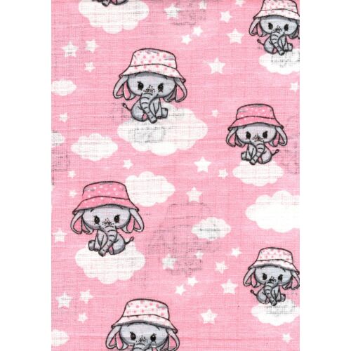 Mintás textil pelenka 1db-os - rózsaszín elefánt 125503932