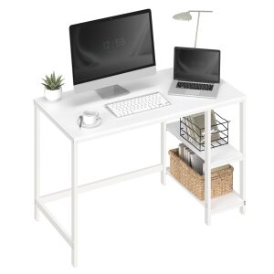 Radni stol s 2 police, moderan dizajn, 60 x 120 x 76 cm, bijelo-javor boja | VASAGLE 125505279 - Namještaj za spavaću sobu