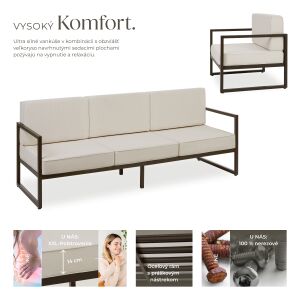 Záhradná sedacia súprava Comosa pre 7 osôb, XXL-vankúše 125505953 - TecTake Záhradné pohovky