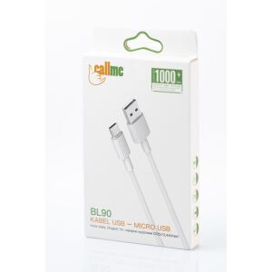 Kábel 2A micro USB biely BL90 Callme 1m 125506513 - USB káble