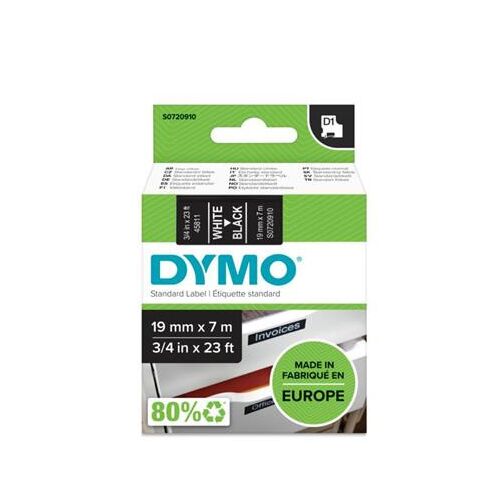 Feliratozógép szalag, 19 mm x 7m DYMO "D1", fekete-fehér 125515445