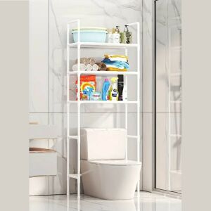 Raft pentru toaletă și baie cu construcție stabilă, capacitate mare, picioare antiderapante - alb 125524820 - Raft pentru baie