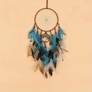 Álomcsapda álomfogó kék tollakkal egyszerű háttérrel - Álomfogó