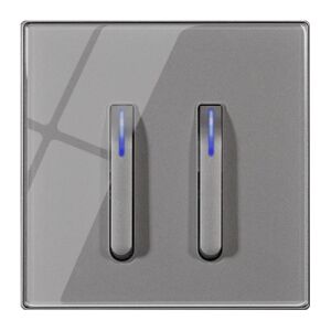 Moderner grauer 2-fach Lichtschalter im Klaviertasten-Design - Schalter
