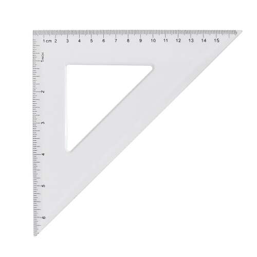 Triunghi de desenat 45° 16cm, plastic