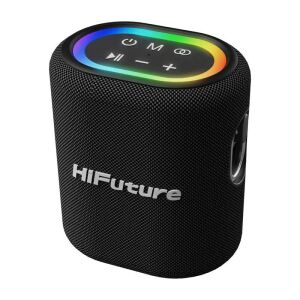 HiFuture Vocalist 100 hordozható Bluetooth hangszóró mikrofonnal, fekete, 3600 mAh akkumulátor, 25W kimenő teljesítmény, RGB világítás - HiFuture