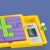 VariForm Squares Pattern Puzzle, logikai kirakós játék 55 kihívást jelentő kártyával, a kész kirakós játék látható az E betűvel