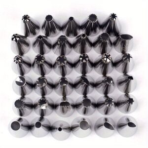 10 darabos Rozsdamentes Acél Tortadíszítő Készlet - DIY Cukormáz Fúvókák Süteményekhez &amp; Péksüteményekhez, Konyhai Sütőeszközök