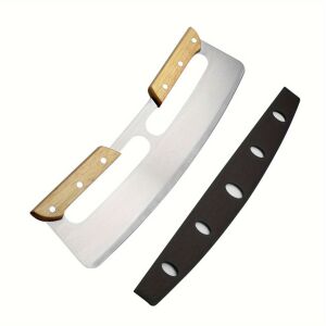 Praktikus Pizza Vágó - Rozsdamentes Acél - Dupla Fa Fogantyú