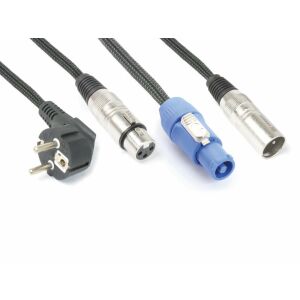 PD Connex CX03-20m AUDIO Jel&#038;Táp Kombikábel (XLR + Schuko + PowerCon) 125551780 - PD Connex