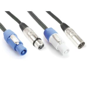 PD Connex CX06-2m DMX/FÉNY Jel&#038;Táp Hosszabbító Kombikábel (XLR + PowerCon) 125551786 - PD Connex