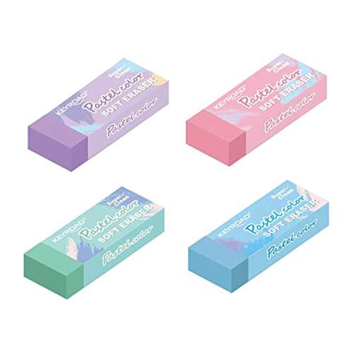Eraser, pvc free 2 pcs/blaster keyroad pastel color mixed colors