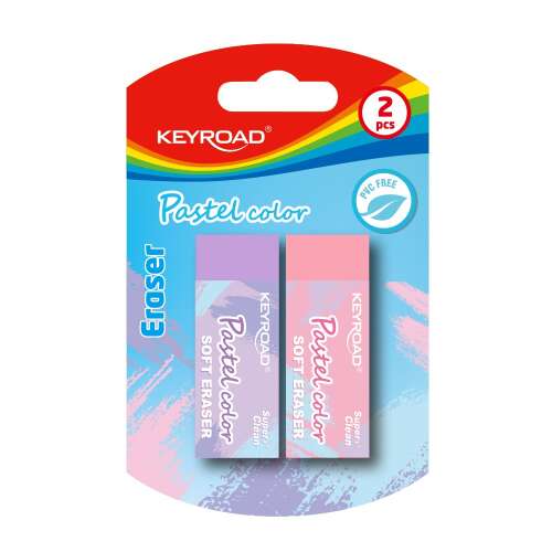 Eraser, fără pvc, 2 buc. 2 buc/blaster keyroad culori pastelate culori mixte