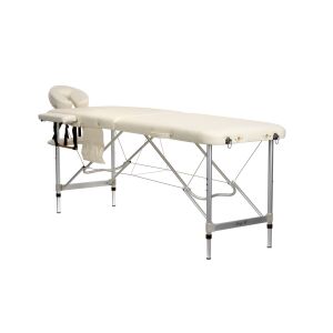 BodyFit pat de masaj pliabil 2 zone din aluminiu cu valiză de depozitare 212x60cm #bej