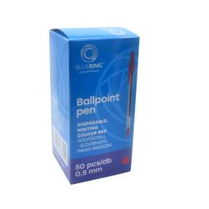 Bluering® Disposable Ballpoint Pen with Cap, Red Ink