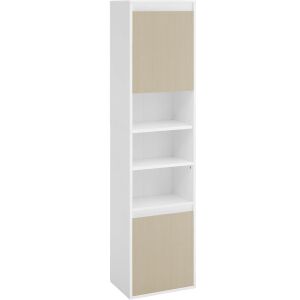 VASAGLE vysoká kúpeľňová skrinka biela a béžová - Kúpeľňová skrinka