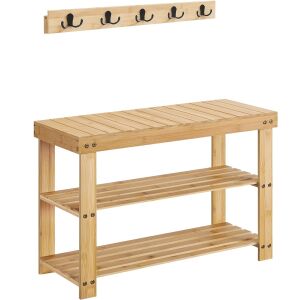 Bambusz pad cipőtartó, Vasagle, 70x28,7x52,3 cm, bambusz, natúr