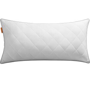 Двустранна двустранна възглавница SONGMICS за зима или лято, 40x80 см, пълнеж 650 г, бяла