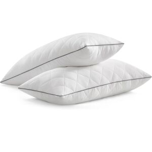 SONGMICS Двулицев реверсивен комплект възглавници за зима или лято, 40x80 см, пълнеж 650 г, бял