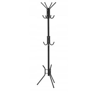 Kovový vešiak do predsiene 178 cm, 12 háčikov, minimalistický dizajn, čierna 125573043 - Vešiaky