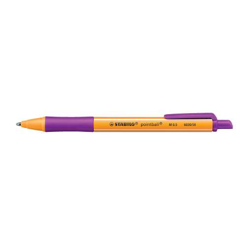 STABILO Pointball 0.5mm ballpoint pen, purple and orange, 6030/58