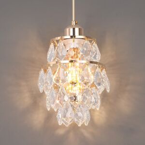 Полилей Greelustr HQ-SG-04, Кристален полилей за кухня, трапезария, коридор, спалня, E26/E27 (без крушка), стомана+кристал 125583092 - Лампи и осветление