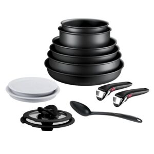 Комплект съдове за готвене Tefal Eco Resist 13 части с тигани, тенджери, капаци, подвижни дръжки и прибор - Tefal Съдове за хранене