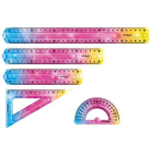 Sada flexibilných pravítkov Keyroad Flex Draw 20 cm, 3 ks, rôzne farby