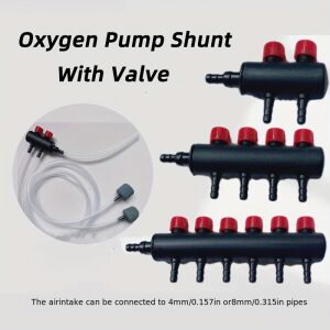 Akvárium Oxigénszivattyú Elágazó - Többfúvókás - Állítható Szeleppel