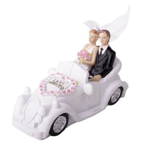 Esküvői tortadísz / dekoráció - esküvői pár autóban - 10,2x6 cm 125594393 - Ajándékötlet esküvőre