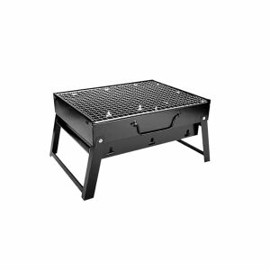 Schwarzer tragbarer Holzkohlegrill, 35cm x 26cm x 20cm - Tischgrills und Waffeleisen