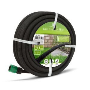 Porózus csepegtető öntözőtömlő gyorscsatlakozókkal, 20 m, fekete 140618546 - Csepegtető öntöző