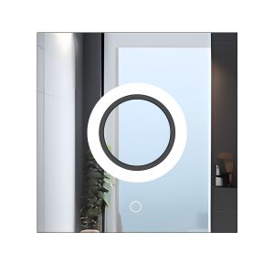 Nahaufnahme des LED Tükör 60x60 YH-BL-12 beleuchteten Badezimmerspiegels - Badezimmerspiegel