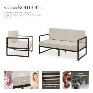 Zestaw wypoczynkowy ogrodowy Comosa dla 5 osób, tapicerka XXL 125602116 - Zestaw ogrodowy