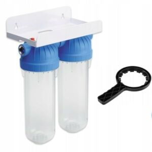Kétlépcsős szűrőház 10" hidegvízre 1/2" csatlakozás USTM FS2WFW12