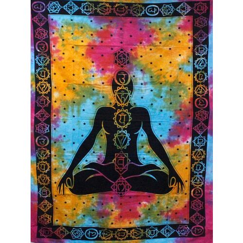Csakra szimbólumos pamut ágytakaró faliszőnyeg 125603520