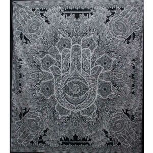 Dupla méretű Hamsa keze mandala pamut ágytakaró faliszőnyeg 125603543 - Ágytakaró