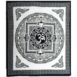 Dupla méretű Om Mandala pamut ágytakaró faliszőnyeg 125603734 - Ágytakaró