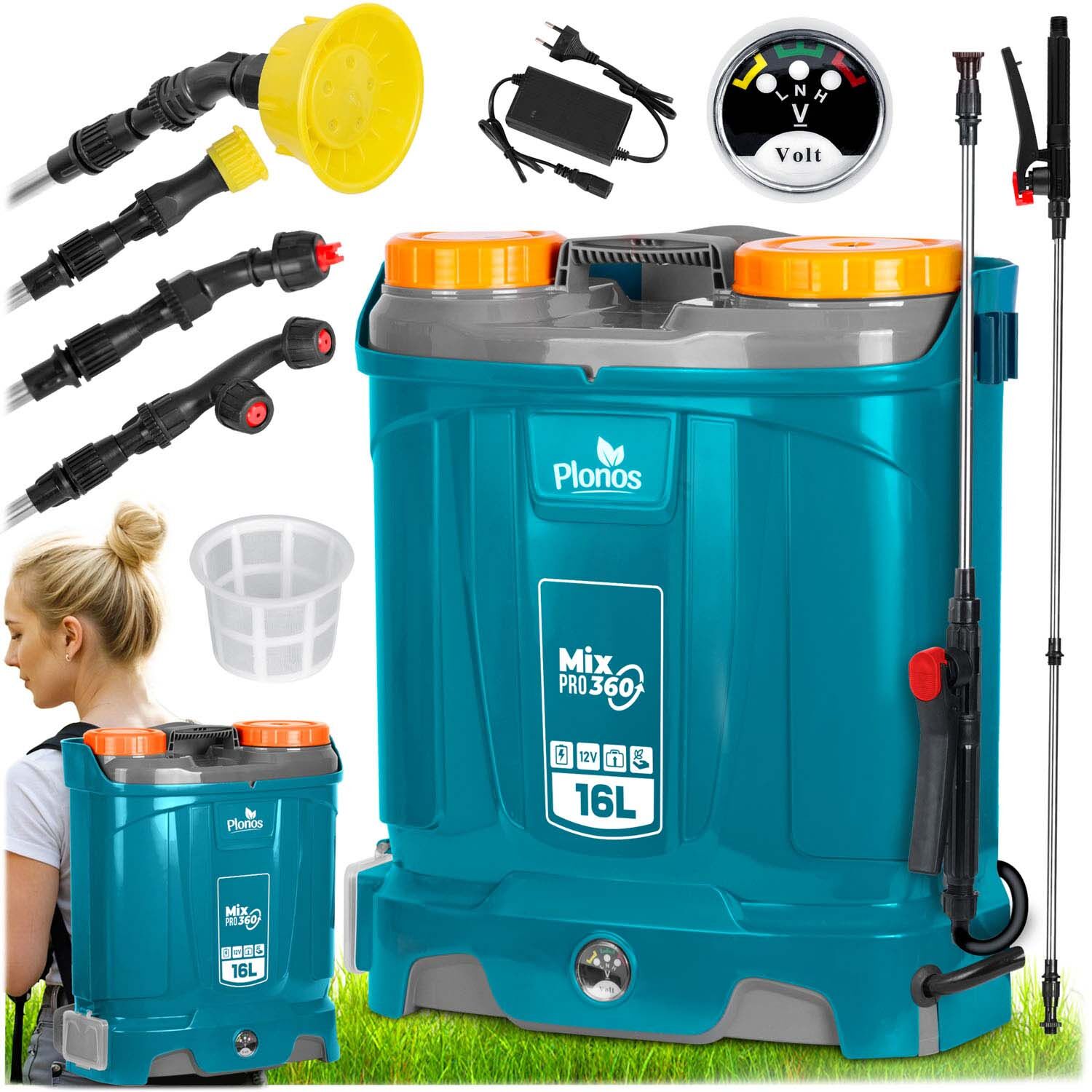 Akkumulátoros permetezőgép keverővel plonos pl-604