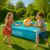 Kids playing with ball in Intex square metal frame pool