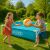 Kinder spielen im Intex quadratischen Metallrahmenpool, 122x122x30cm, blau